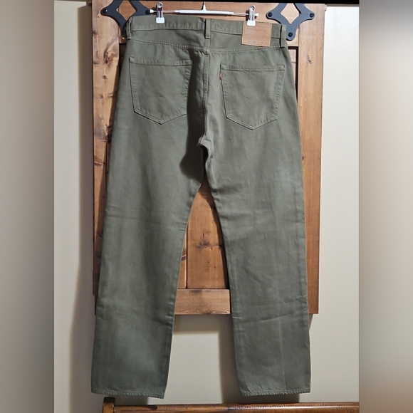 Levi's 501 93 Moss Green Cotton Non Stretch Straight Leg Jeans 36x31 - Picture 4 of 16